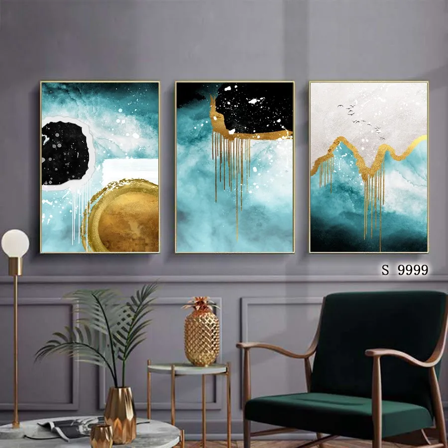 2022 new Wall Art Space Hot sale Hand Painted Wooden Frame Modern Canvas Painting Home Decors Abstract Oil Painting
