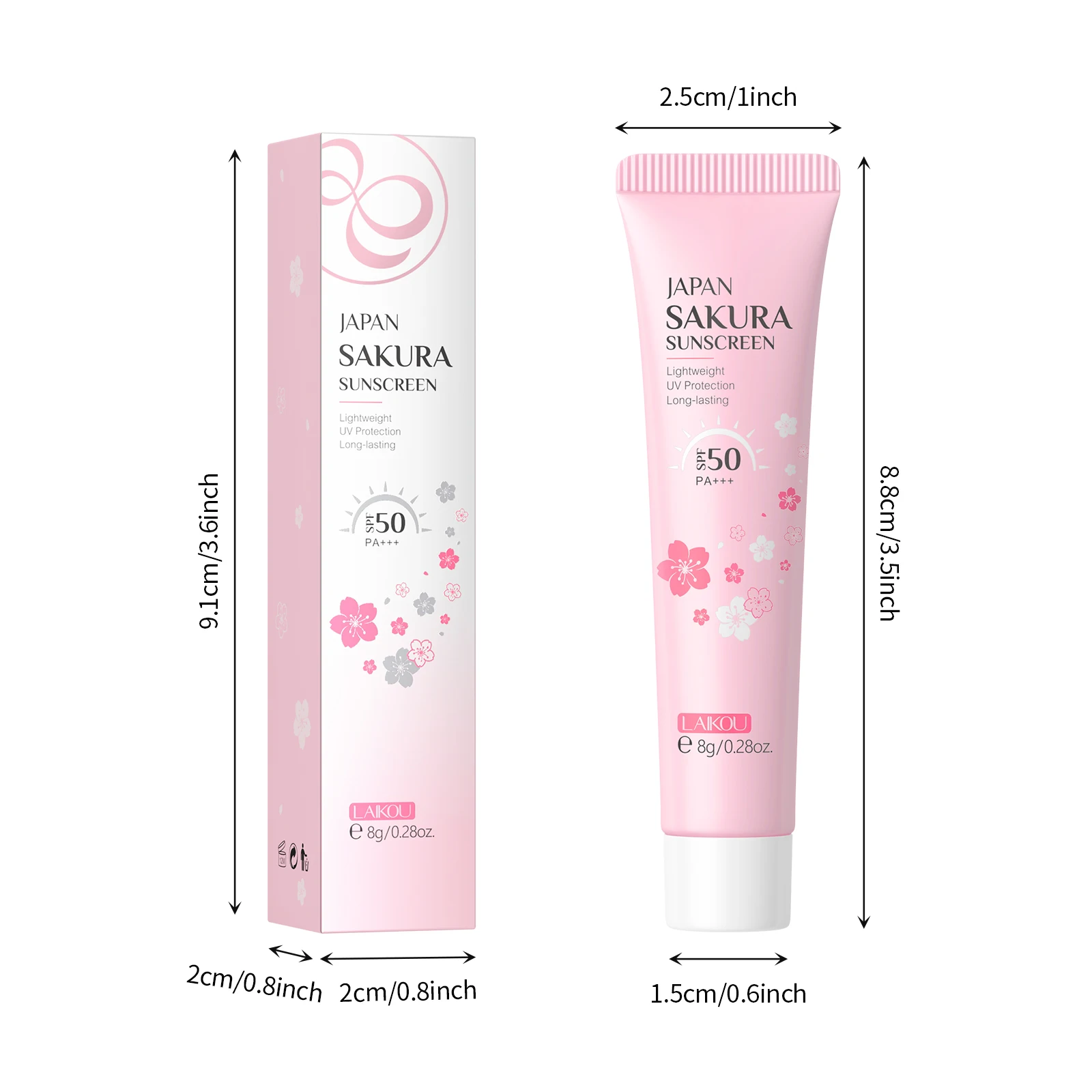 LK97950 8g LAIKOU japan sakura sunscreen whitening skin care sunscreen cream spf 50PA+++ waterproof sun block