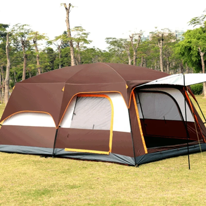 5-12 8 Person Outdoor Windproof Waterproof 2 rooms 1 living room Oxford Portable Family Camping Tent for Camping Hiking Travel