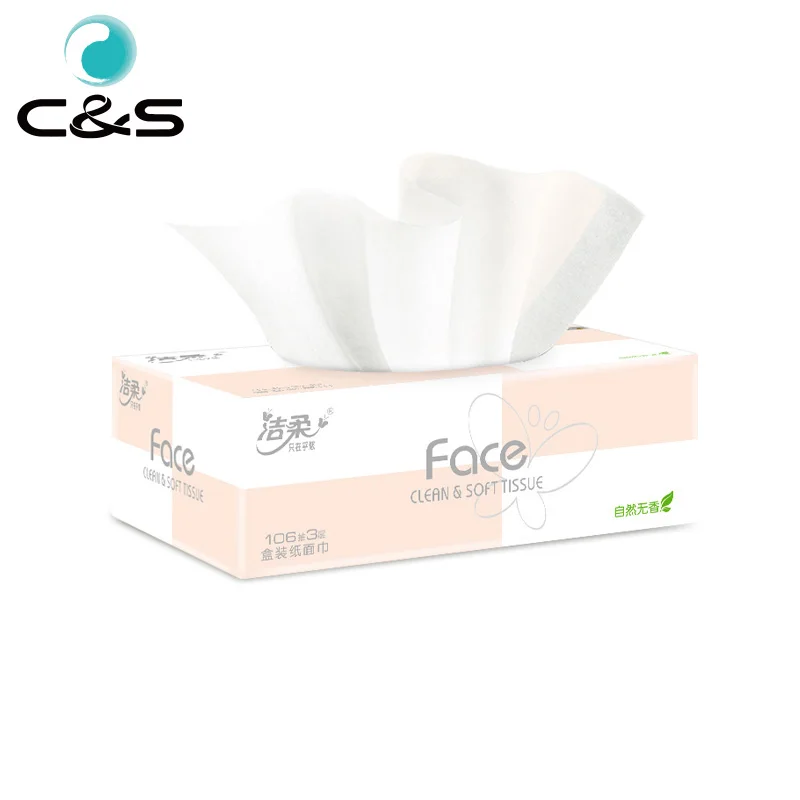 Лучшее качество 3 слоя 106 листов Ультра мягкий офиса отель бумажных салфеток для лица