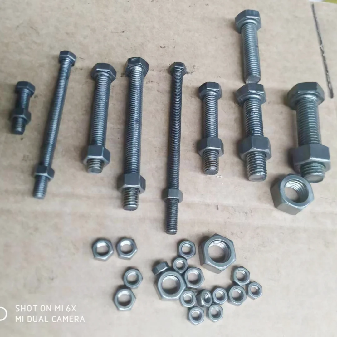 DIN931 DIN933 GB/T5782 GB/T5783 hex bolt alloy steel grade 10.9 black oxide full thread half thread fine thread