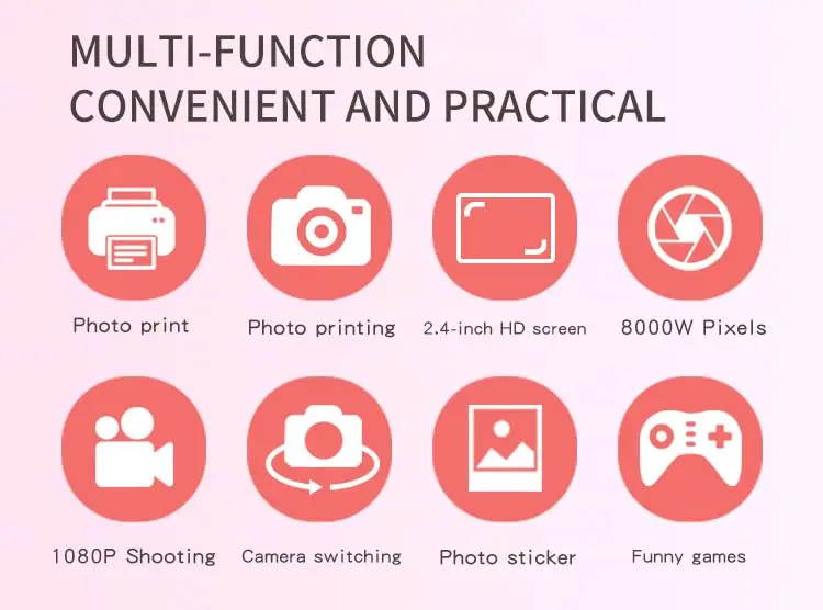 S6 1800Mah Video Recording Antique Design 1080P Instant Printer Camera For Children Kids Camera Instant Print