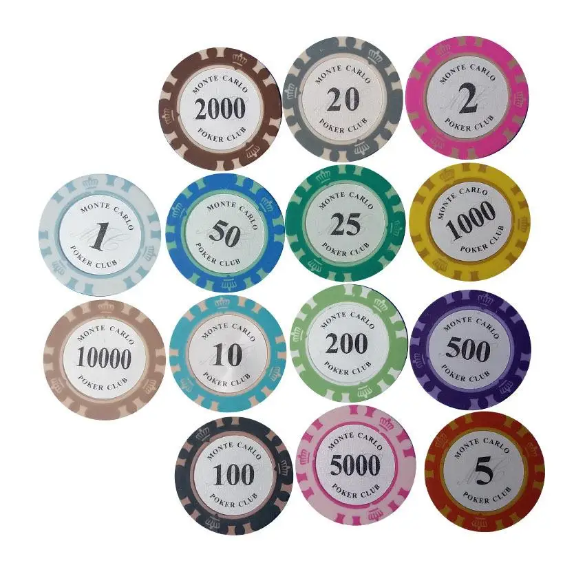 Casino Entertainment Professional Premium Ceramic Poker Chips,coins tokens Crown clay poker chips Texas poker baccarat chips.