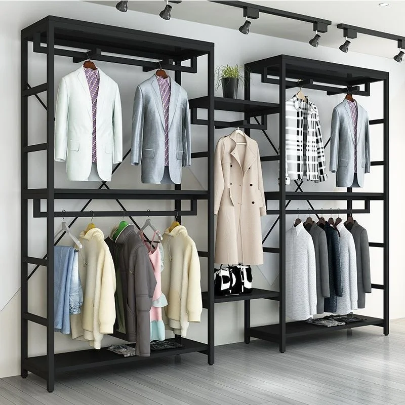 2022 high quality Fashion Clothing Display Rack  Racks For Dresses Boutique Gold Garment Rack Display For Clothes