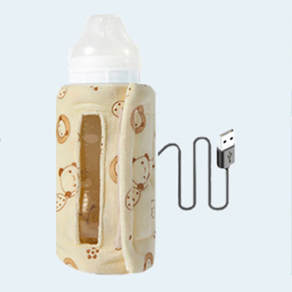 Portable USB breast milk warmer bottle pouch insulated Movable baby bottle biberon Velvet heater bottle bag