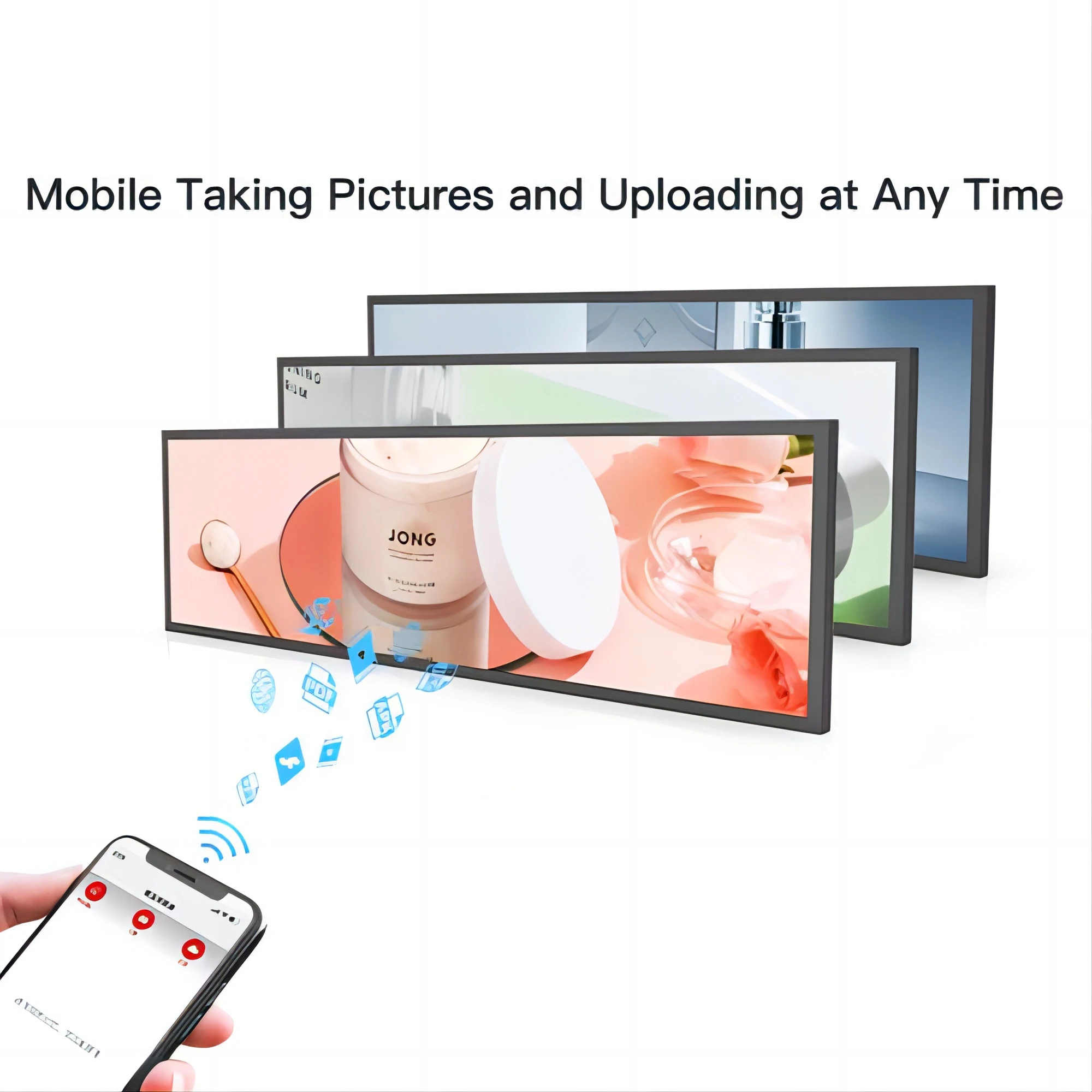 Digital Shelf Edge Advertising LCD Signage Wide Touch Screen Display Panel for Elevator Use