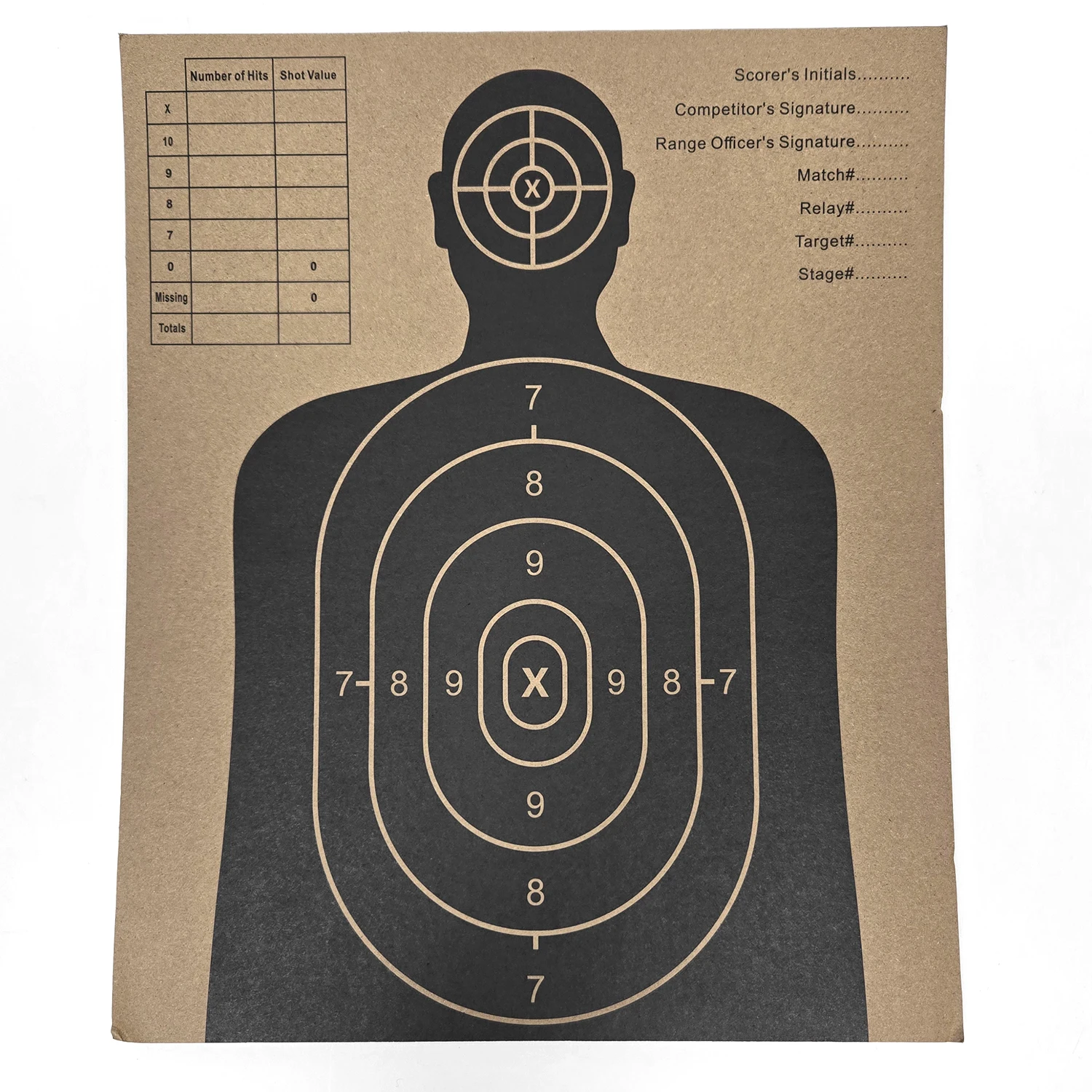 Customizable pattern size H Shape Paper Shooting Targets