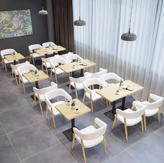 Western Style Cafe Wall Mounted Booth Cafeteria Noodle Shop Restaurant Hotpot Fast Food Milk Tea table and chair combination