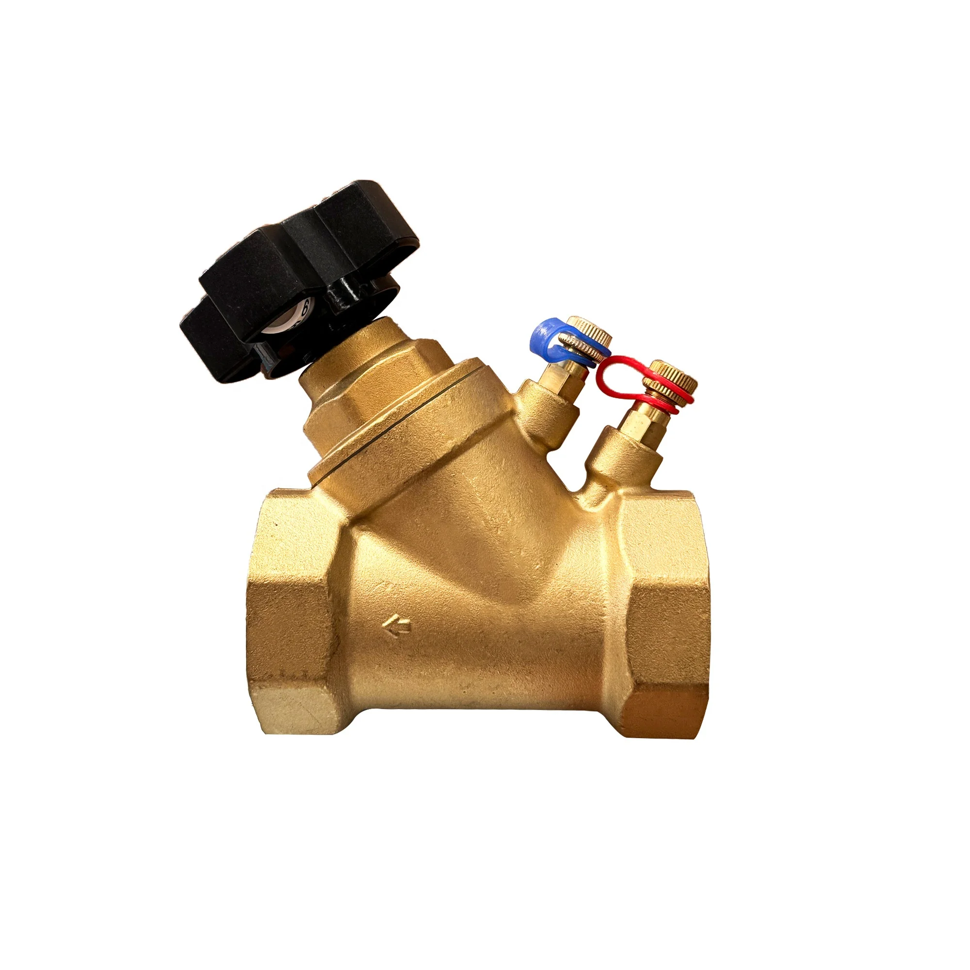 DKV Brass Double Regulating Balancing Valve Brass Water Static Balancing Valve BSP Thread Static Digital Lock Balance Valve