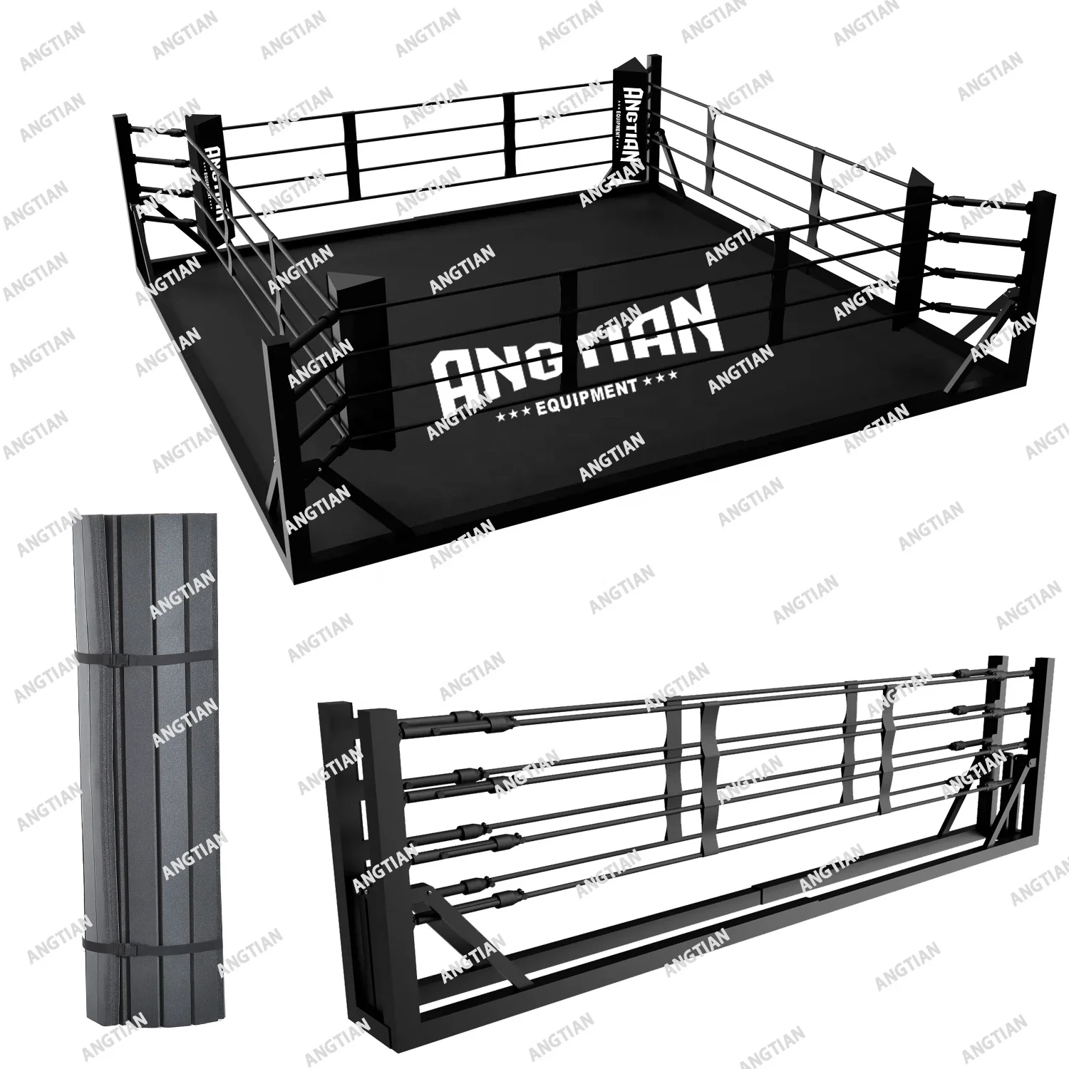 Angtian custom foldable boxing ring gyms sports equipment collapsible boxing ring daily training boxing for kids