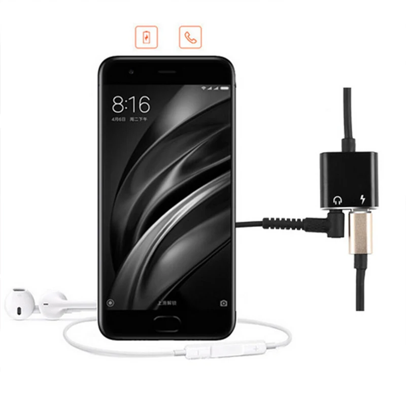 Factory Price Wholesale Customizable Charging Adapter For Type C Earphone Adapter Connector 2in1 Type C To 3.5mm Audio Adapter