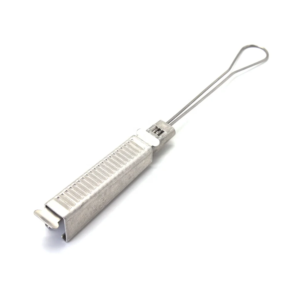 2 Pair Telecom ftth fiber optic tension Stainless Steel Drop Wire Clamp for Aerial Cable