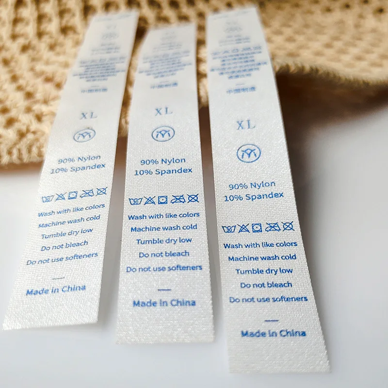 private custom label woven label for men dress shirts wash care labels