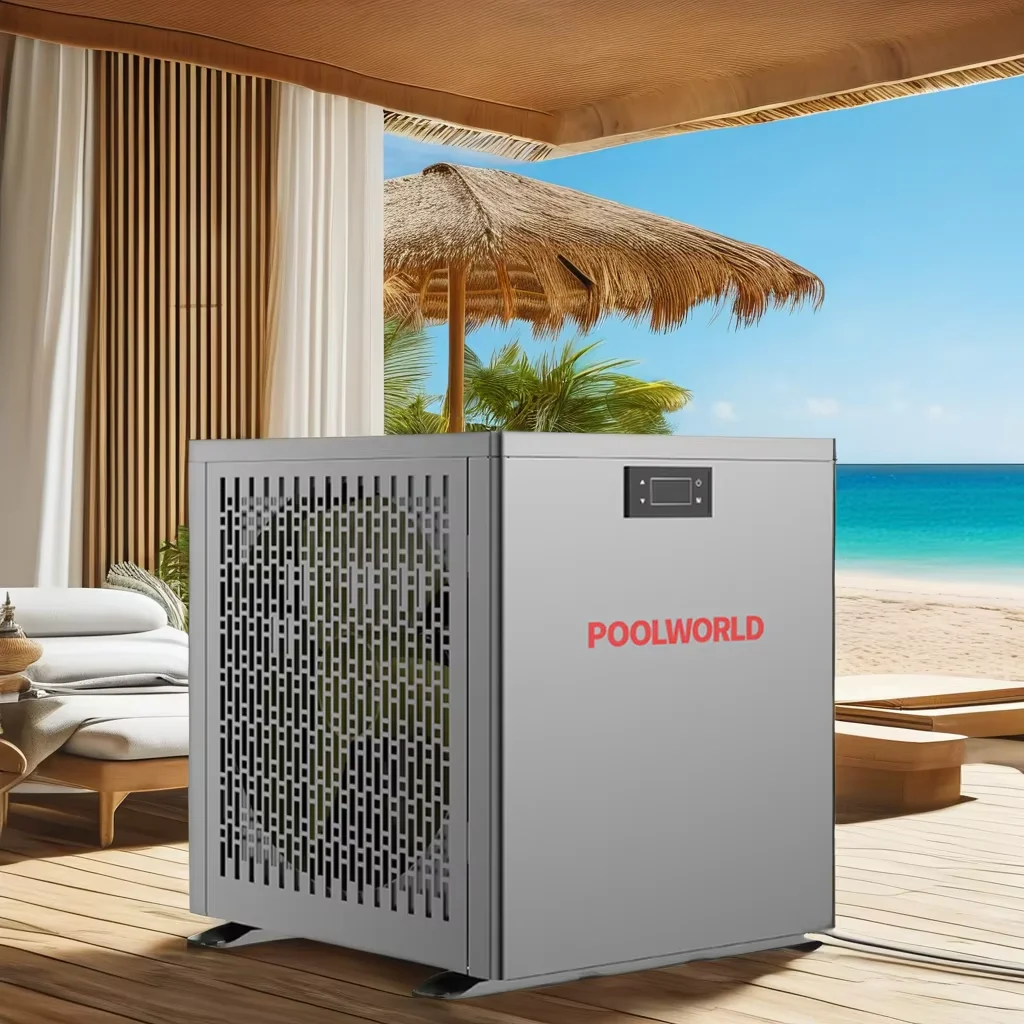 POOL WORLD wifi control mini above ground swimming pool spa pool water heat pump equipments