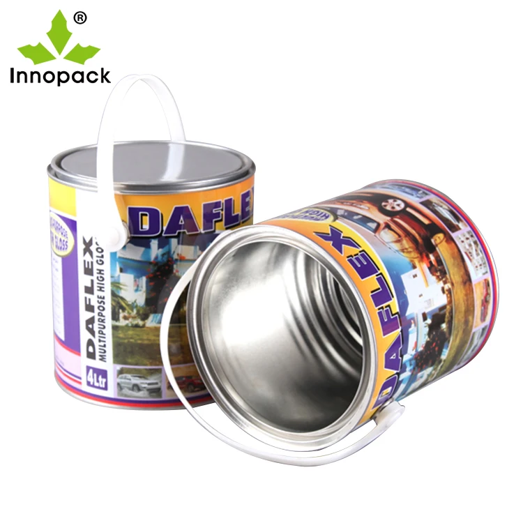 1 Liter Metal Square Round Tin Can For Paint With Lids Body Welding Empty Paint Buckets 1L /Gallon Factory Clear paint Cans