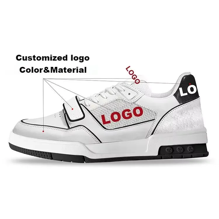OEM Fashion Genuine Leather High Top Classic Flat Bottom Custom Brand Comfortable Men Women Casual Shoes