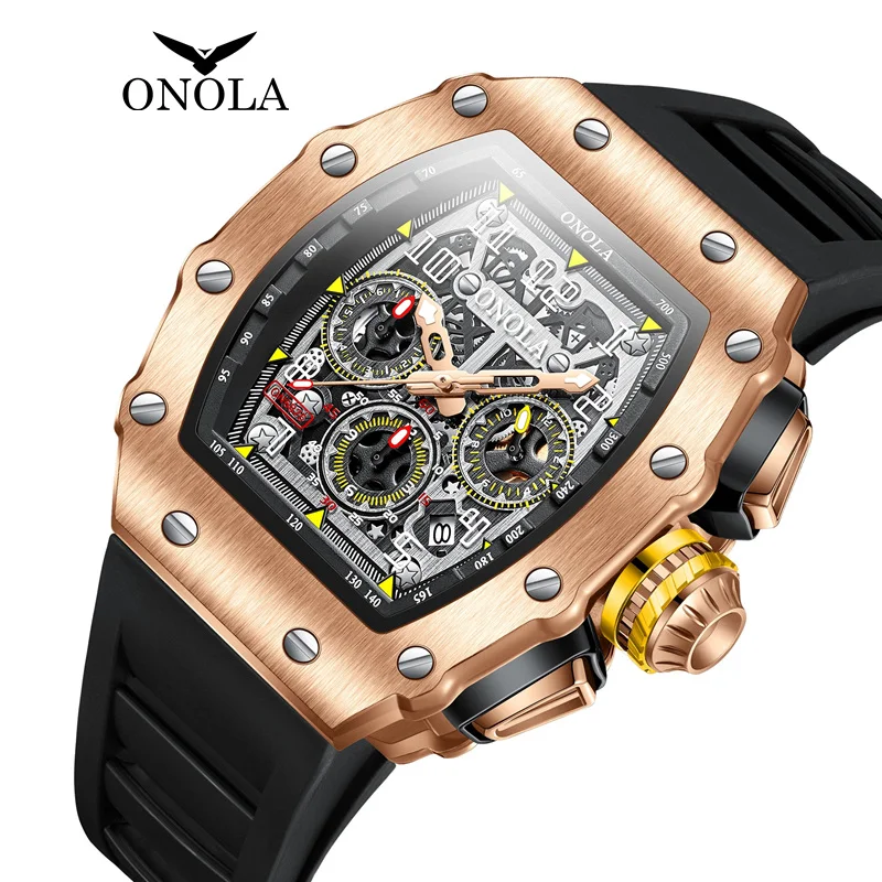 Onola 6826 Man Quartz Watch For Men Reloj New Luxury Automatic Business Sports Casual Wristwatch Clock Waterproof Mens Watches