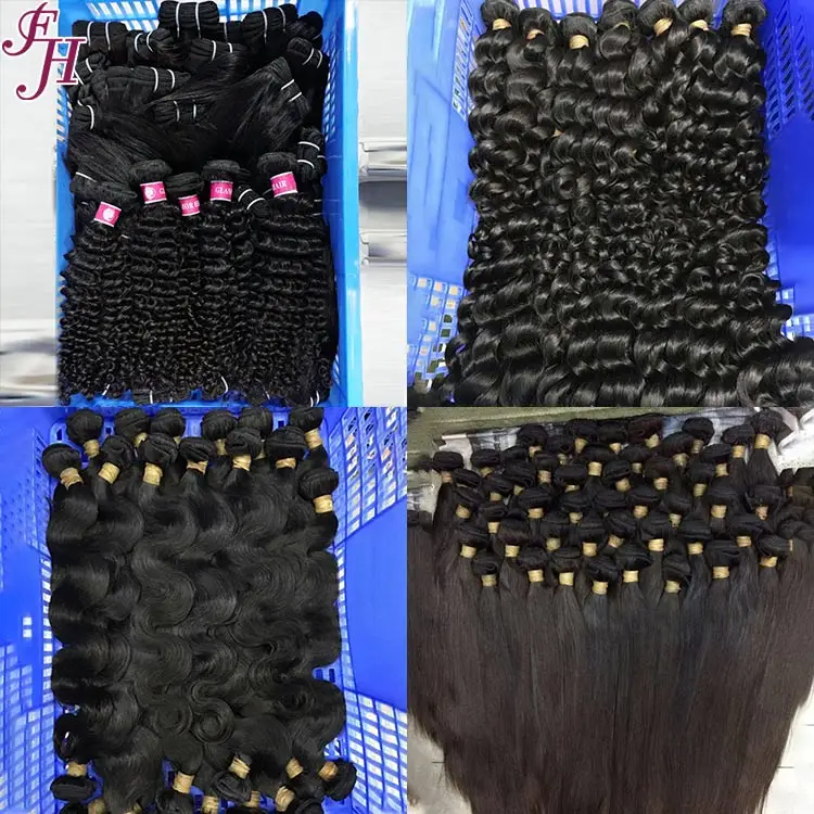 FH Wholesale Hair Vendors Virgin Bundles In Bulk Raw Mink Brazilian 9A 10A Human Hair Bundles