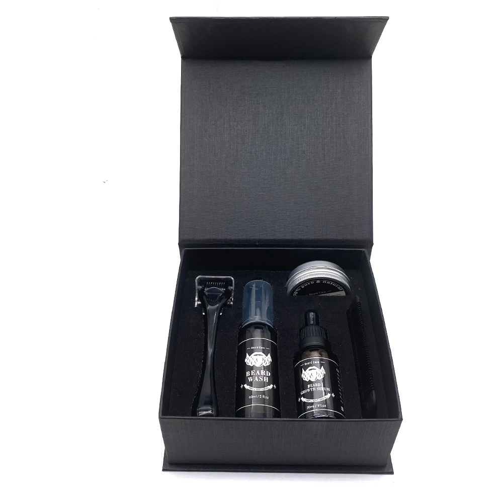 Beard Conditioner Oil Wash Beard Balm Soften Smooth Growing Care Sets Private Label Grooming Beard Growth Kit For Men