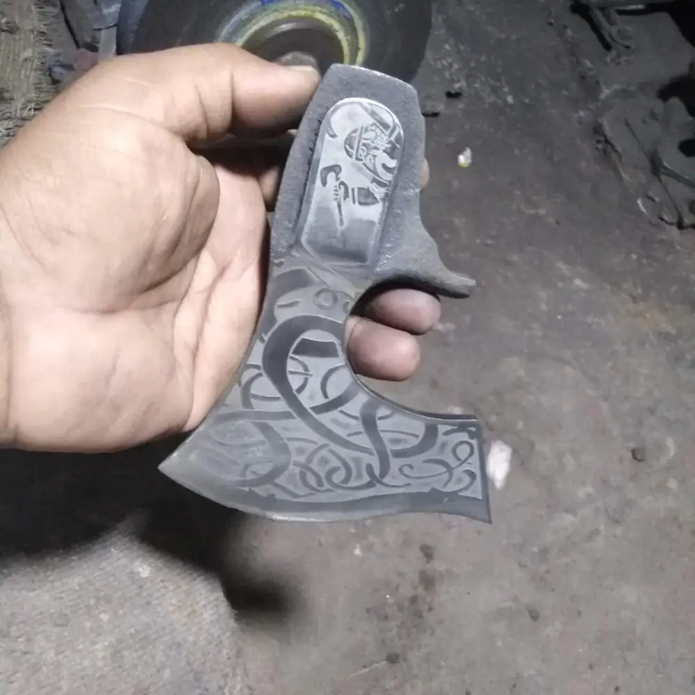 Handmade Viking Walknut Axe Head Custom Carbon Steel Forest Axe with Wood Handle for Cutting