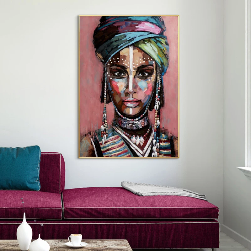 Ruicheng Factory Wholesale Hotel Abstract Art Black African Women Painting On Canvas Posters And Prints Picture Art
