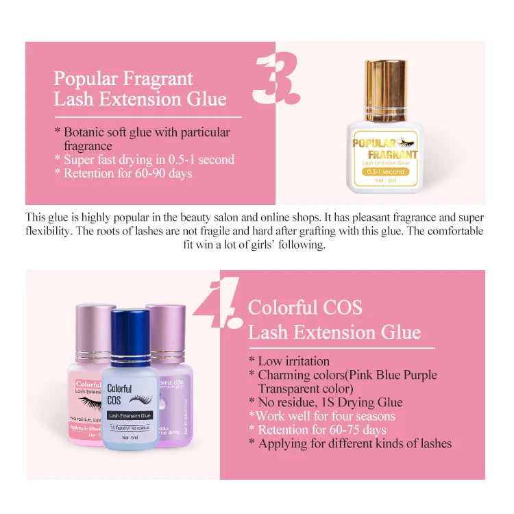 Fast Drying Glue Lasting 7-8 Weeks Makeup Tools Eyelash Extension Glue Accept Custom Logo Water Proof Lash Extension Glue