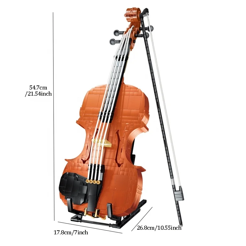 DIY Building Blocks Set Simulation Violin Models 919pcs Brick Sets Best Holiday Gift For Home Decoration Construction Compatible