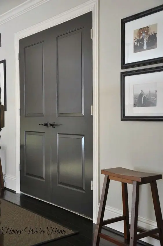 American style Customized  White Primed Solid Core Wood Interior Oak wood Door shaker style doors