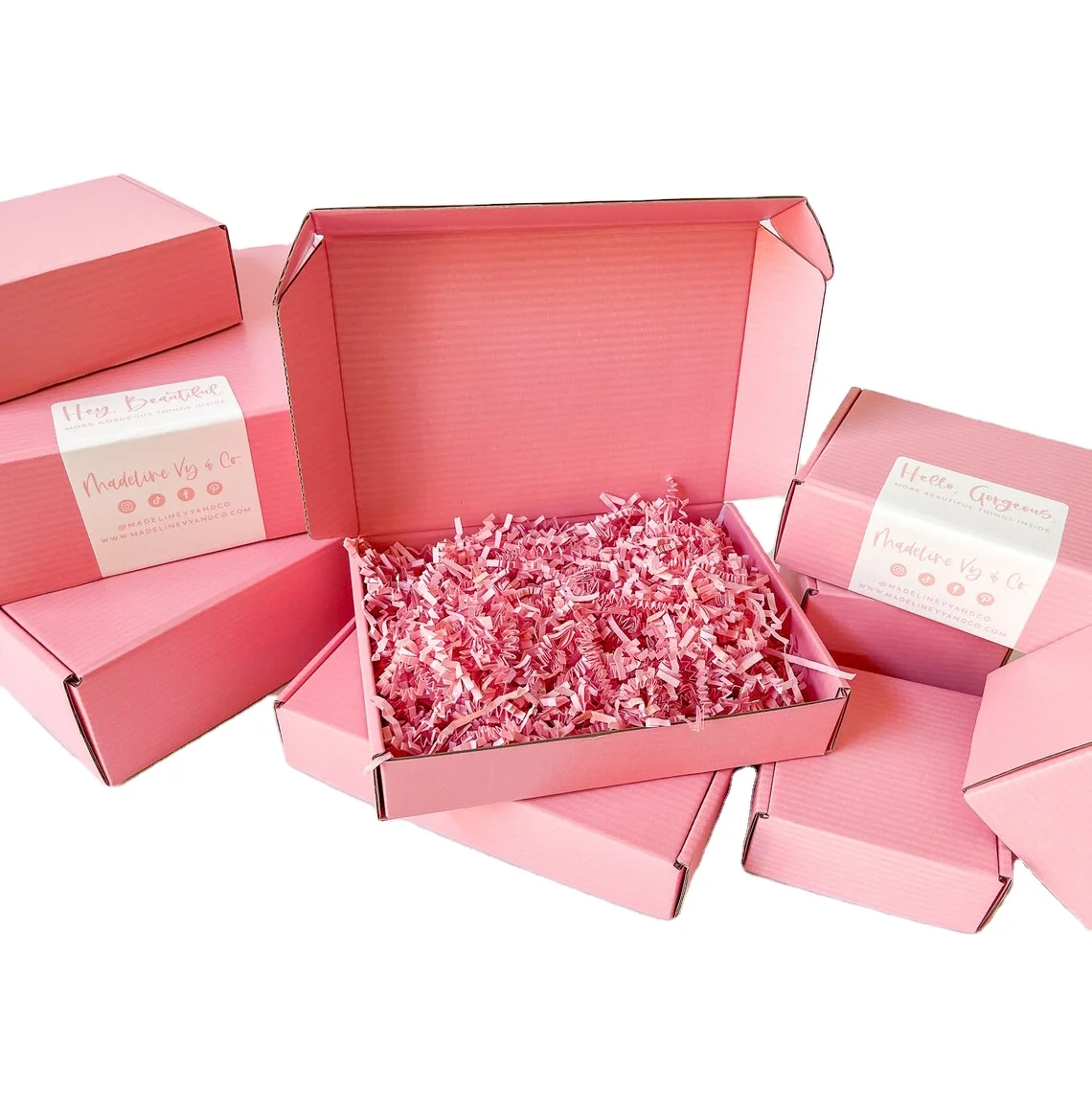 Free Sample Shipping Products A5 Box Uv Printing Pr Gift Pink Color Mailer Cardboard Packaging Boxes for Small Business Supplier