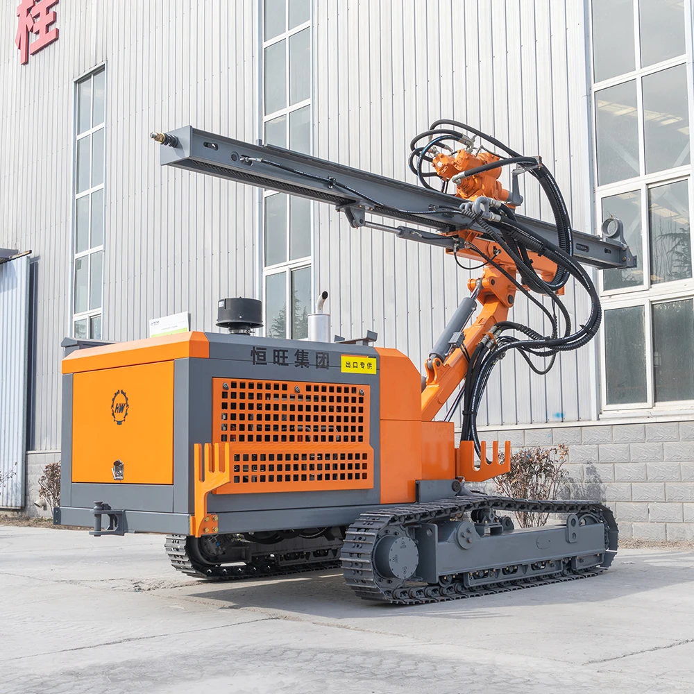 Free shipping crawler drilling rig Hengwang pneumatic hammer mining small tubular drilling machines for sale