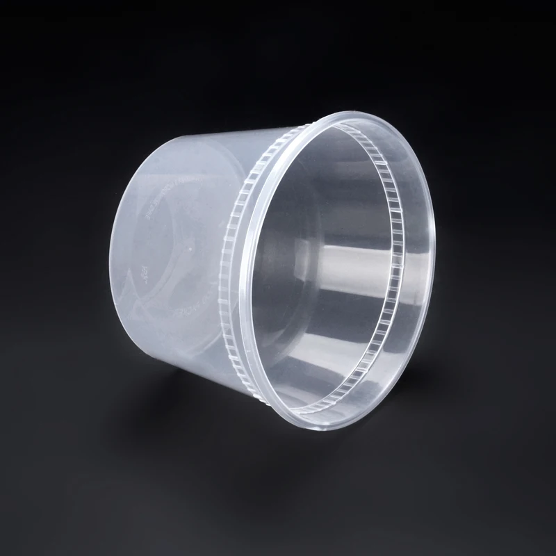 Прозрачный одноразовый пищевой контейнер 16 унций с печатью логотипа под заказ, пластиковая миска для супа с крышкой