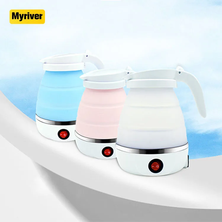 Myriver Popular Outdoor Sports Collapsible Silicone Tea Pots Hot Water Kettle Portable Heater Electric Kettle Small