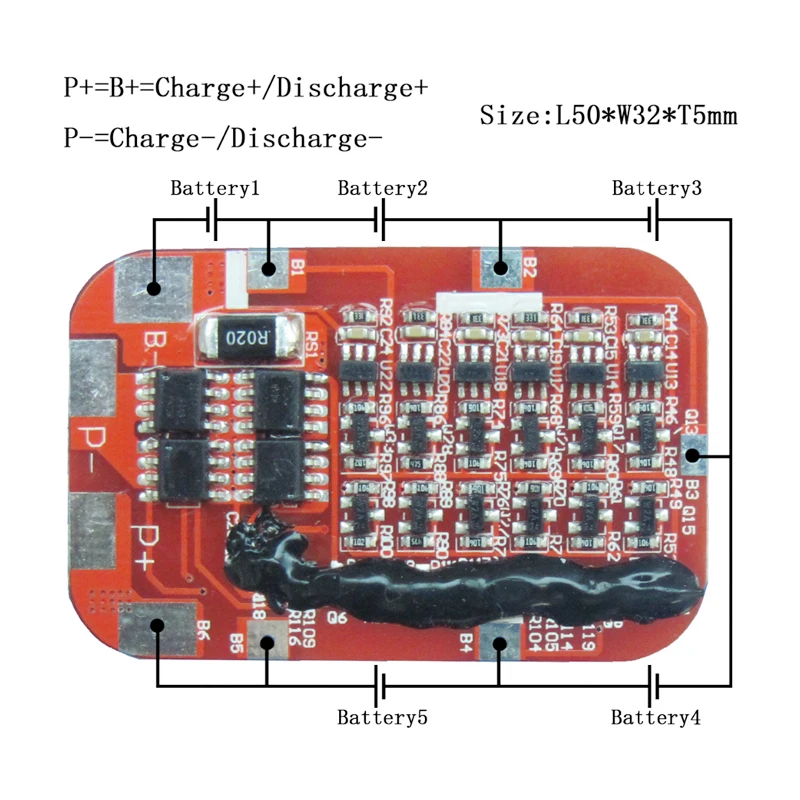 4S 6S 7A PCM PCB 22.2V Li-ion pcba assembly pcb board LiFePO4 BMS Battery Packs