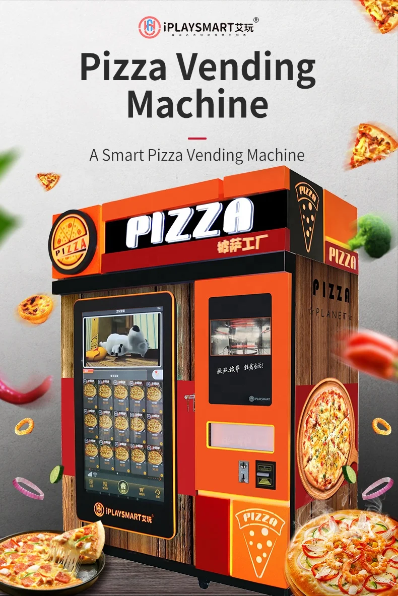 2022 Premix Touch Screen Contactless Customizable Cooling System High-end New Style Pizza Automatic Vending Machine for Sale