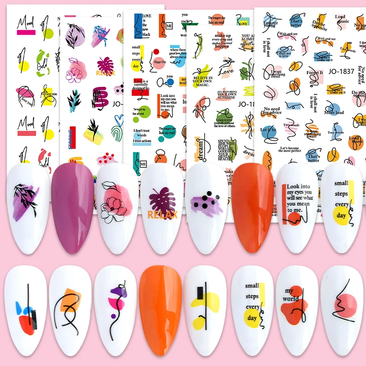 Natural beautiful leaf Wholesale Nail Sticker Decoration Self-adhesive 3D Summer Nail Stickers