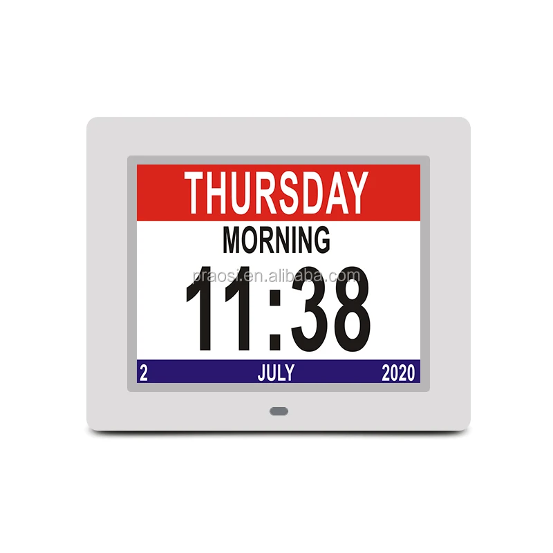 New Design Led Digital Calendar Day Clock 7 8 10 Inch For Dementia Elderly Seniors Alarm Clock