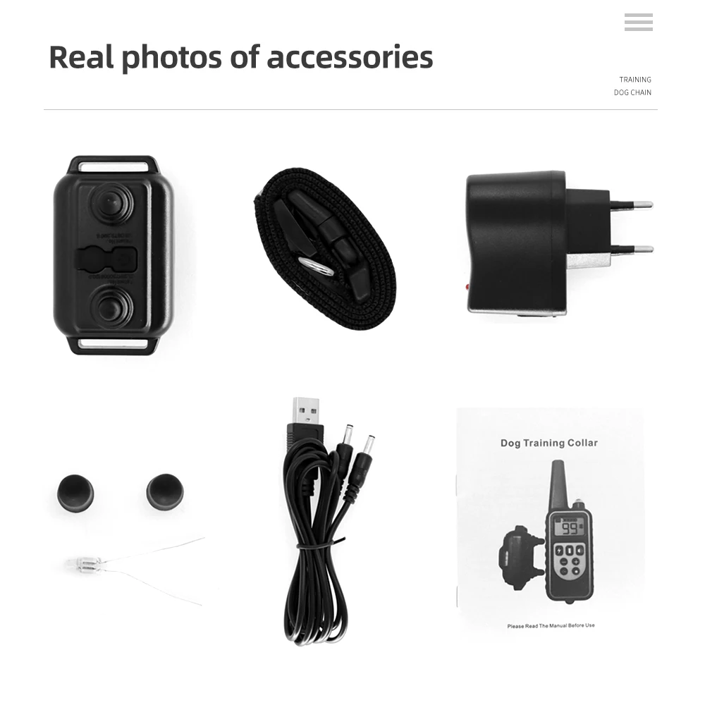 Rechargeable Electronic Pet Dog Training Collar 800m Waterproof Stop Barking LCD Display Remote Control For Shock Collars