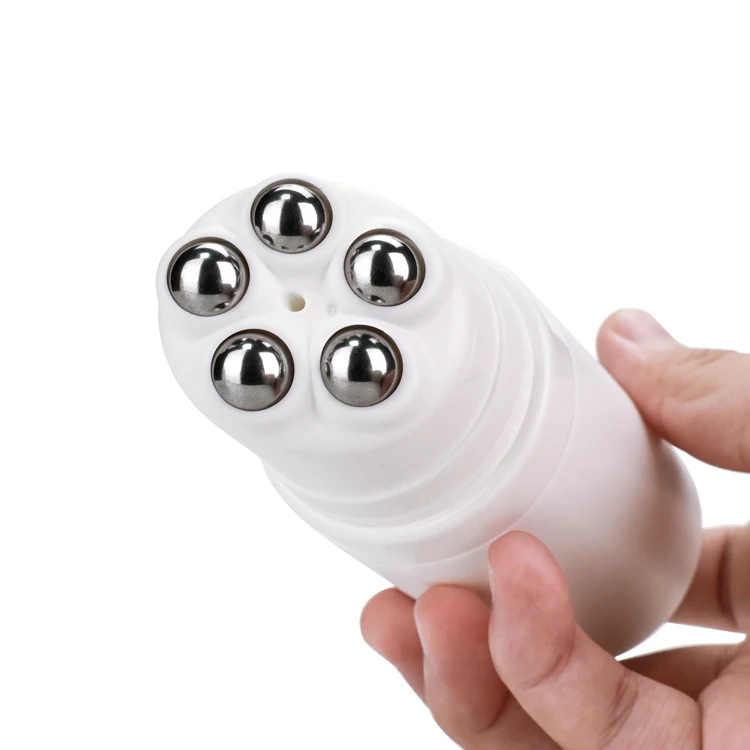 high quality five stainless steel ball empty plastic applicator bottle deodorant roll on perfume oil bottle