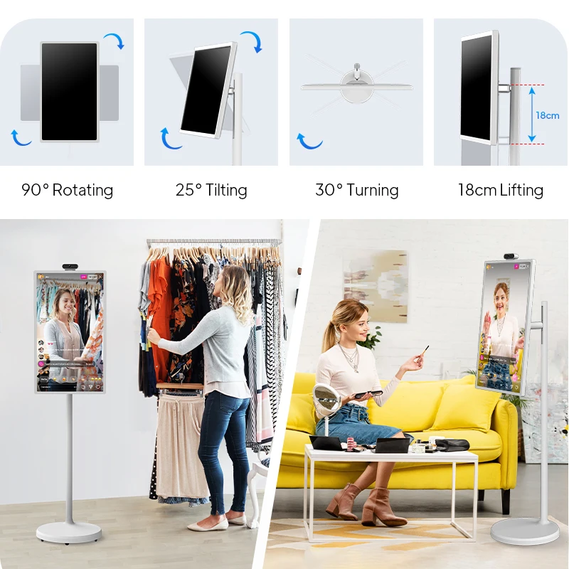 32 Inch Lcd Wireless Monitor 60Hz Ips Touchscreen Portrait Mode Touch Input Built-In Battery Moveable Stand Stand By Me Monitor