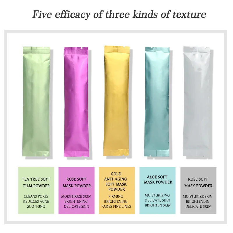Hot Sale Private Label Natural Organic Rose Powder Facial Mask Moisturizing Brightening Peel Off Soft Powder Hydro Jelly Mask