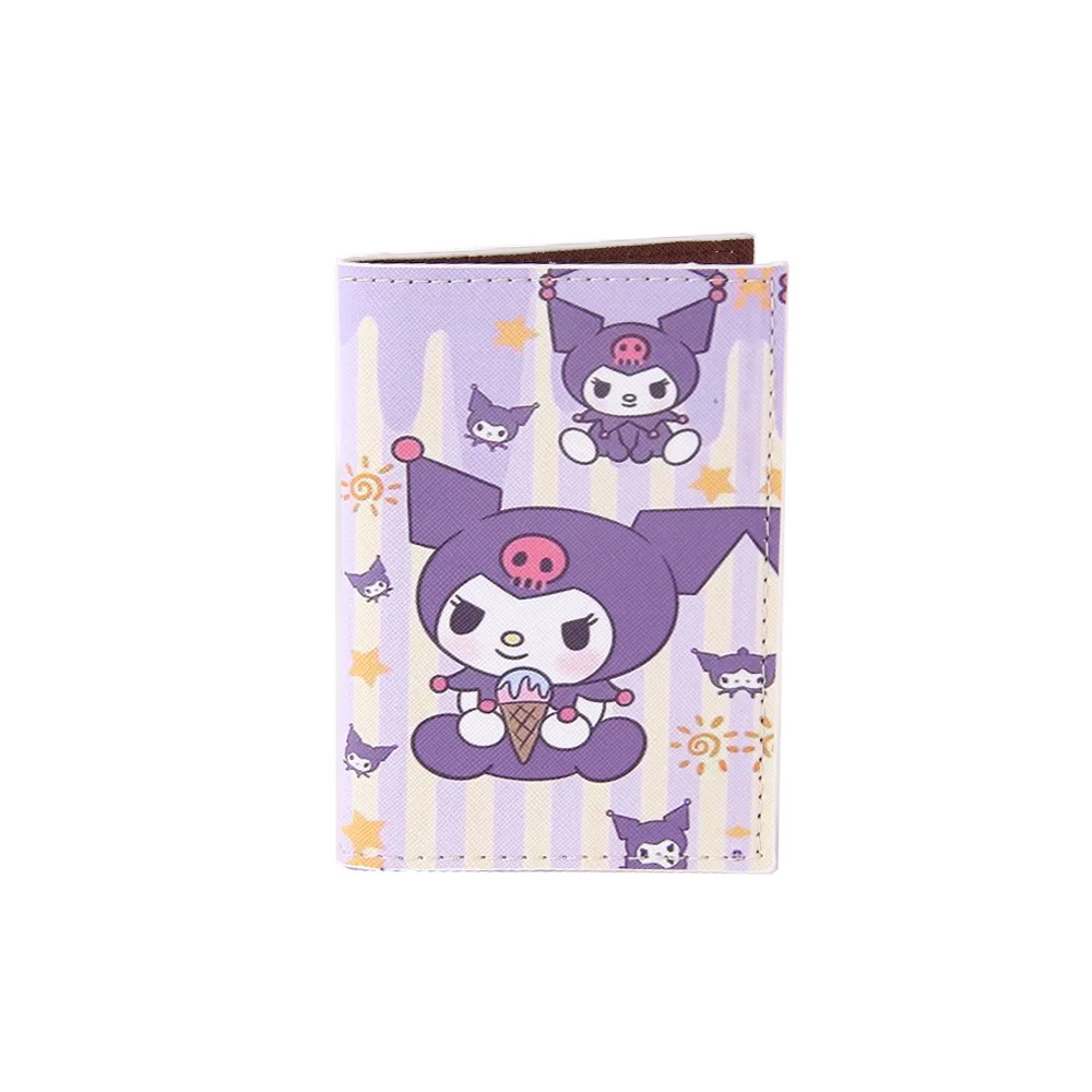 kuromii cute cartoon family leather travel wallet passport holder with pockets