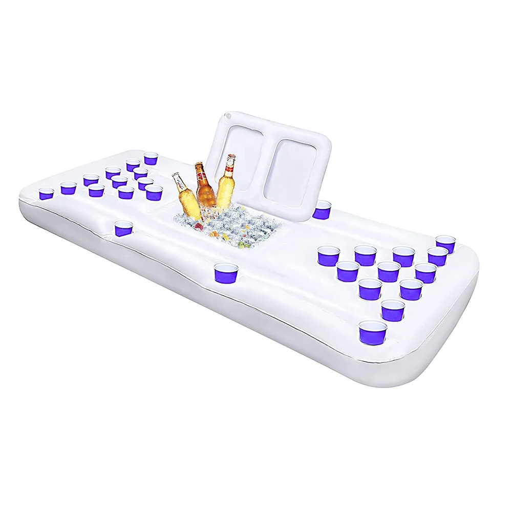 Hot sale Cup Holder Inflatable Pool Float Summer Water Party Beer Pong Table Float
