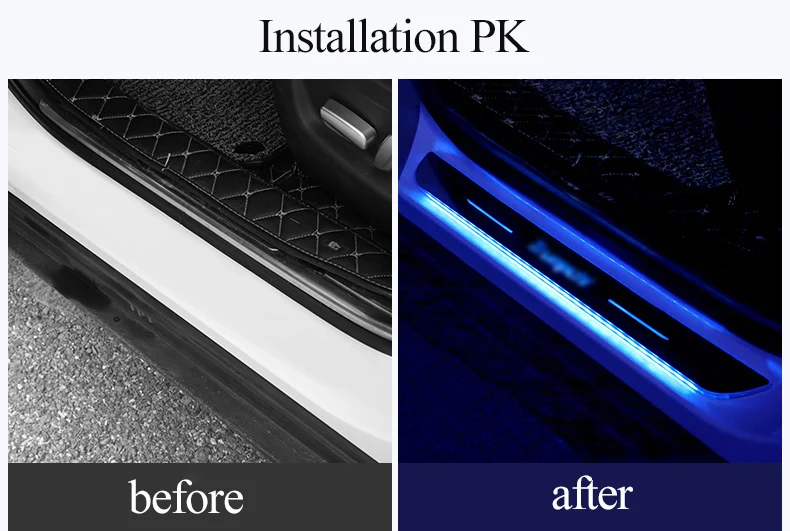 Auto Accessories Illuminated RGB multi color Light Moving Car Led Illuminated Door Sill Plate