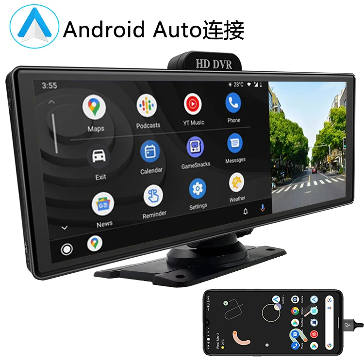 Carplay 4K 1080P умный экран 10 26 дюйма зеркало заднего вида видеорегистратор DVR