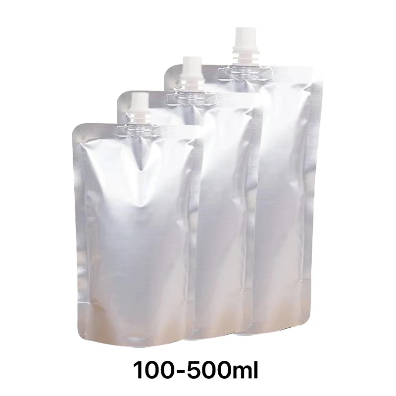 Custom Leakproof food grade Reusable liquid drink  Aluminum Foil stand up pouches with spout