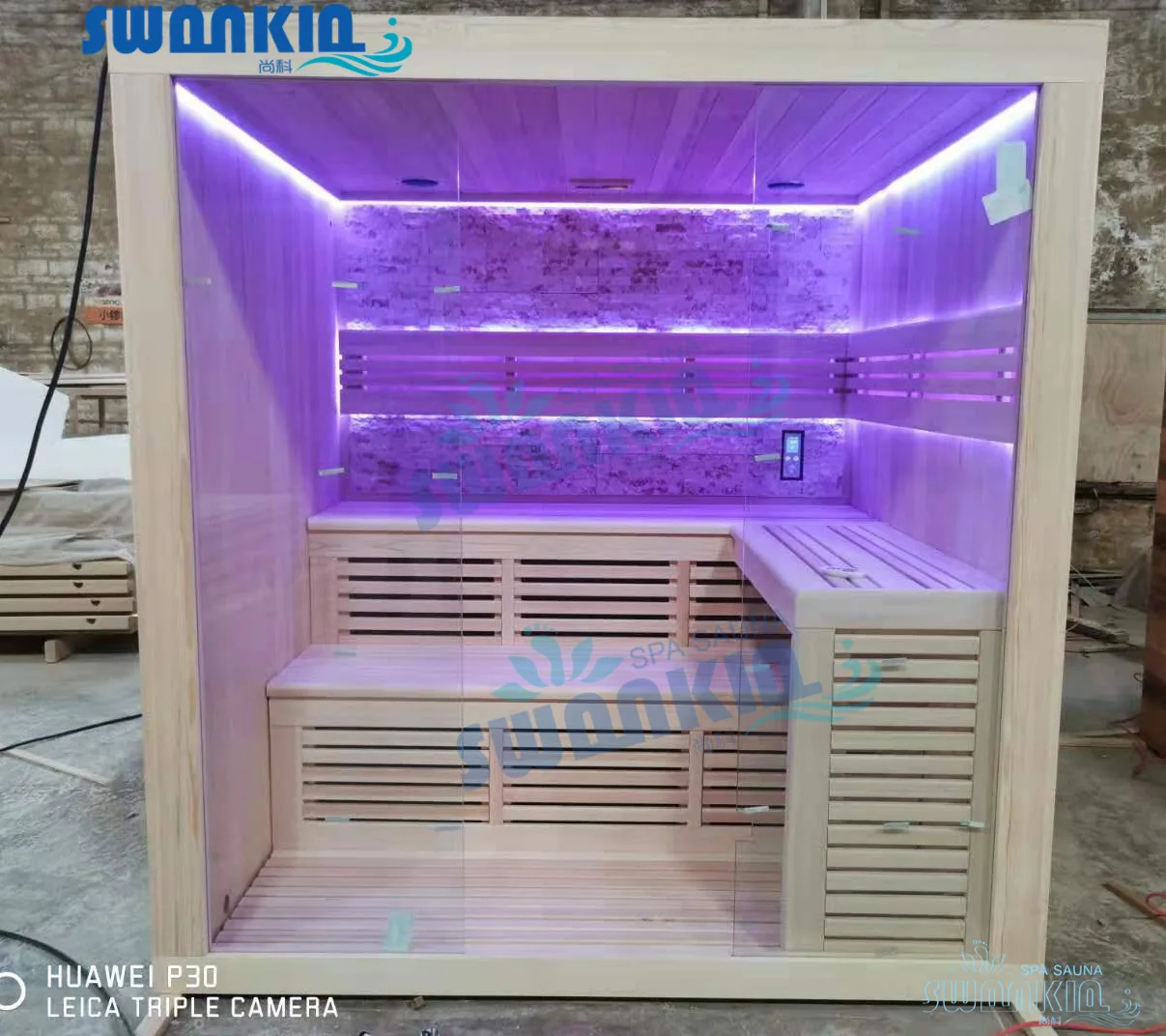 Wholesale Hemlock wood LED light traditional stove 4-6 people dry sauna rooms for sale