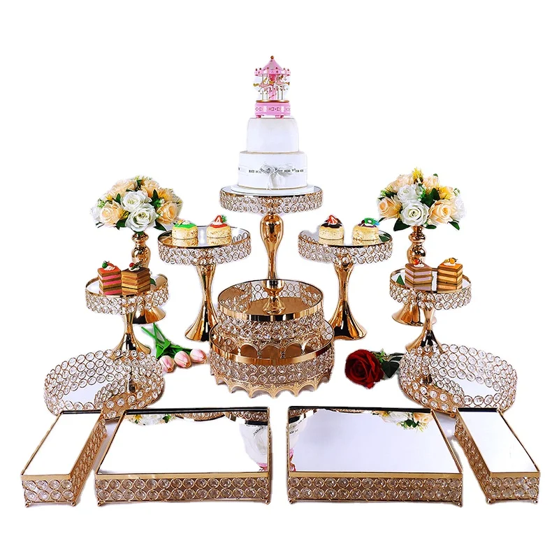 Новинка 2021, свадебное украшение, инструменты для украшения тортов, металлический золотой чай, десертное зеркало, подставки для тортов