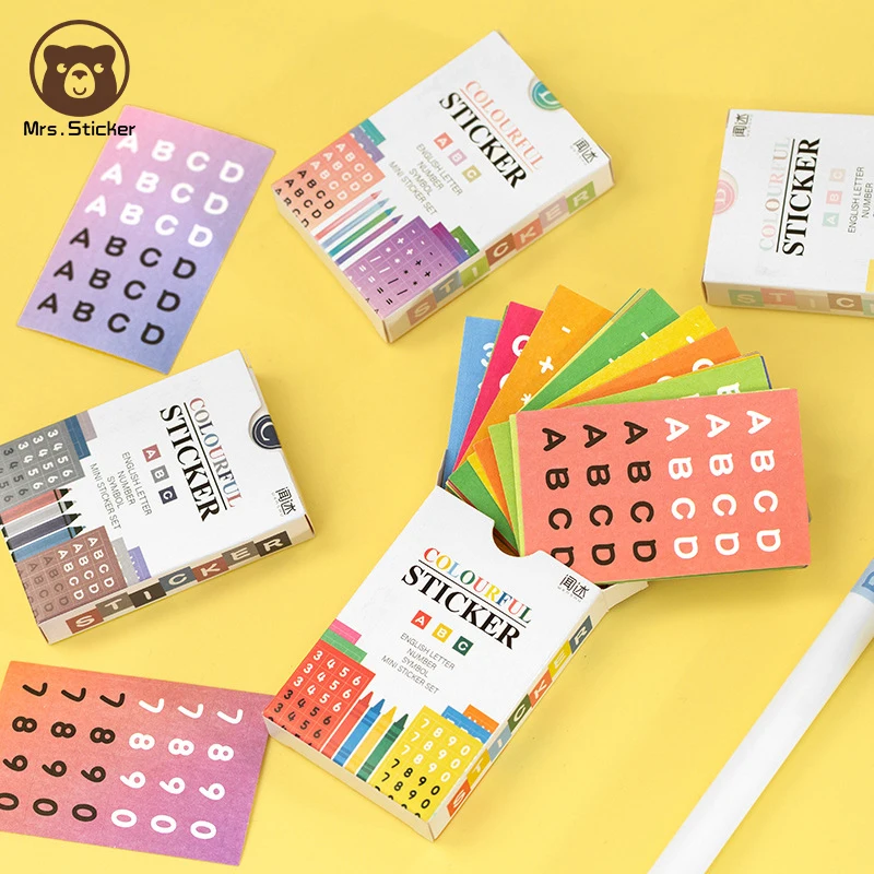 Cute Colourful Number English Alphabet Stickers Kids Crafts DIY Stationery Supplies DIY Decorative Scrapbook Stickers Decals