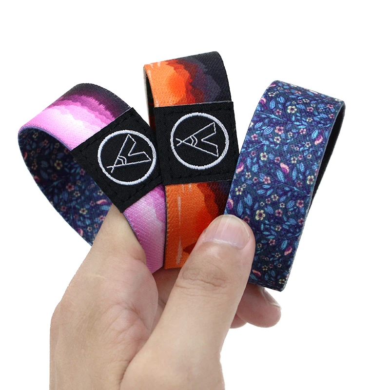 Wristband and Bracelet for Event Custom Heat Transfer RFID Elastic Fabric Polyester Cartoon Customized Charm Bracelets BS Cool