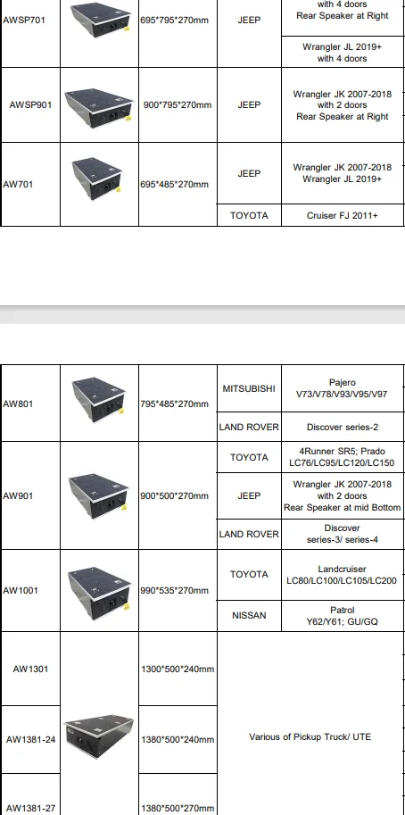OE Factory SUV Slide Storage Drawers for Ford/Jeep /Mitisubishi/ Nissan /Toyota Holden ISUZU Land Rover Mazda Accessories Drawer
